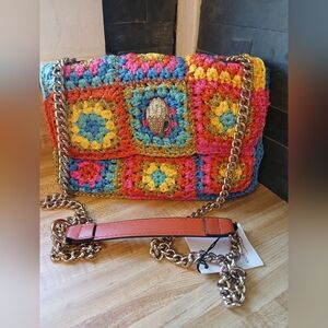 Kurt Geiger NWT Multicolor Crochet Shoulder Bag & Dustbag